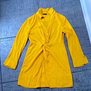 Very J Yellow Long Sleeve Dress (Large)